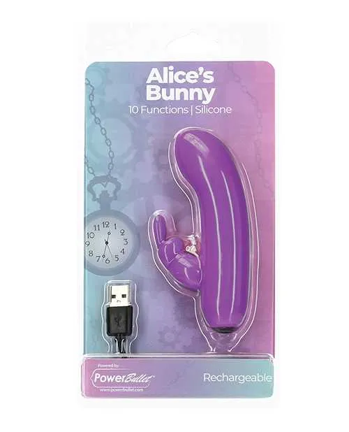 PowerBullet Alices Bunny Silicone Rechargeable Rabbit Purple Powerbullet Vibrators