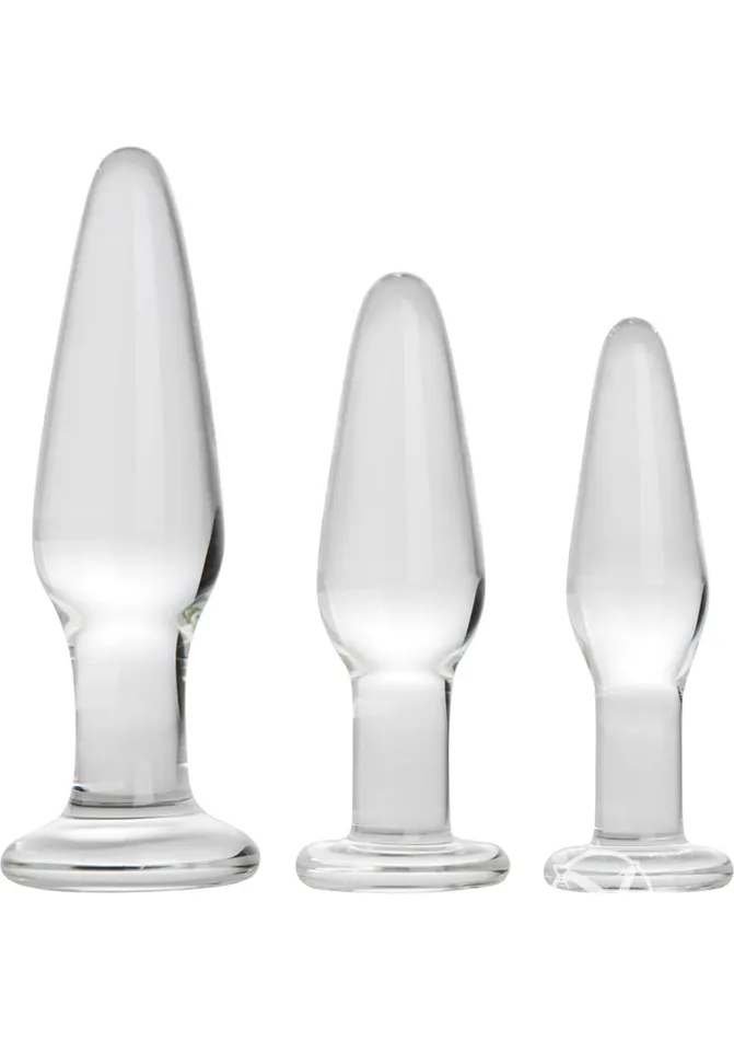 Prisms Dosha 3 Piece Glass Plug Kit Clear Prisms Anal