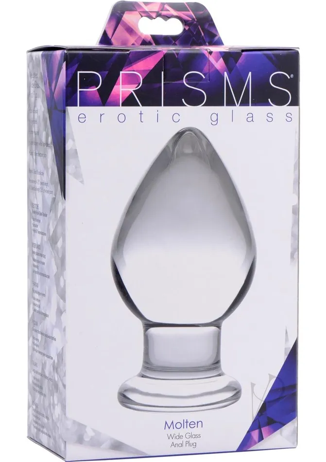 Prisms Prisms Molten Wide Glass Butt Plug Clear Anal