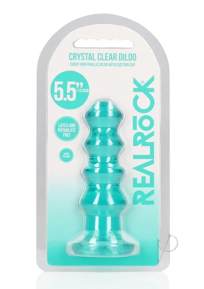 Real Rock Anal RealRock Curvy Dildo or Butt Plug 55in Turquoise