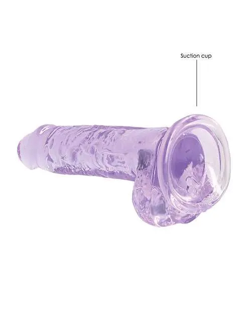 Real Rock Dildos RealRock Crystal Clear Dildo with Balls 7in Purple Real Rock Dildos RealRock Crystal Clear Dildo with Balls 7in Purple