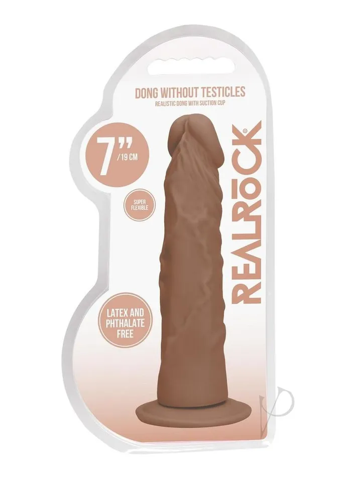 Real Rock Female Sex Toys RealRock Skin Realistic Dildo Without Balls 7in Caramel Real Rock Female Sex Toys RealRock Skin Realistic Dildo Without Balls 7in Caramel