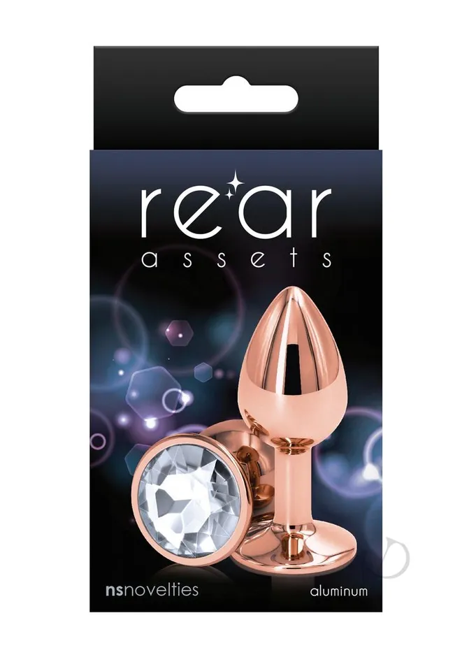 Rear Assets Rose Gold Anal Plug Small Clear Rear Assets Anal