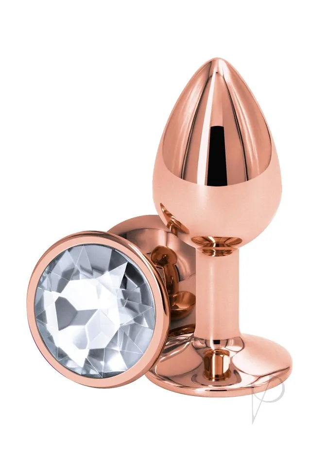 Rear Assets Rose Gold Anal Plug Small Clear Rear Assets Anal