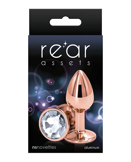 Rear Assets Rose Gold Anal Plug Small Clear Rear Assets Anal