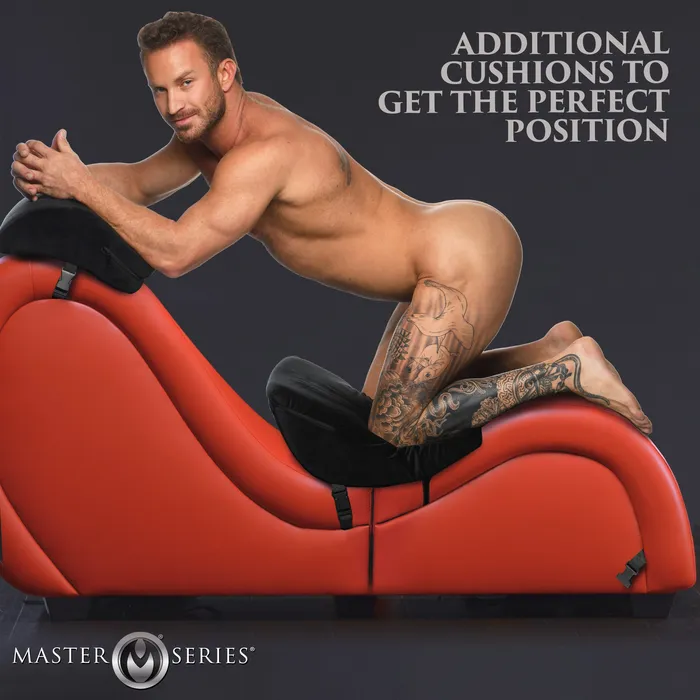 Red Detachable Kinky Couch Sex Chaise with Love Pillows Master Series Vibrators