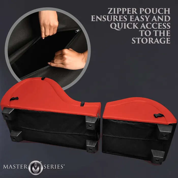Red Detachable Kinky Couch Sex Chaise with Love Pillows Master Series Vibrators