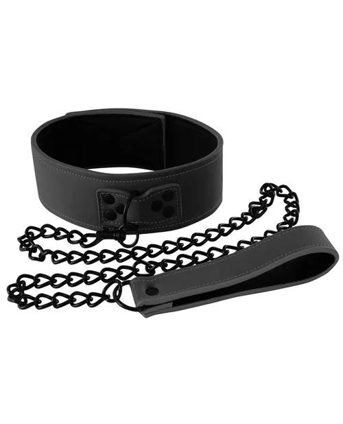 Renegade Anal Renegade Bondage Collar Vinyl and Metal Black