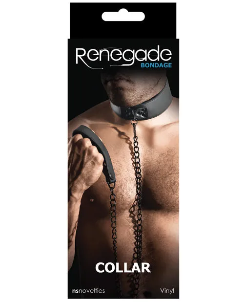Renegade Anal Renegade Bondage Collar Vinyl and Metal Black