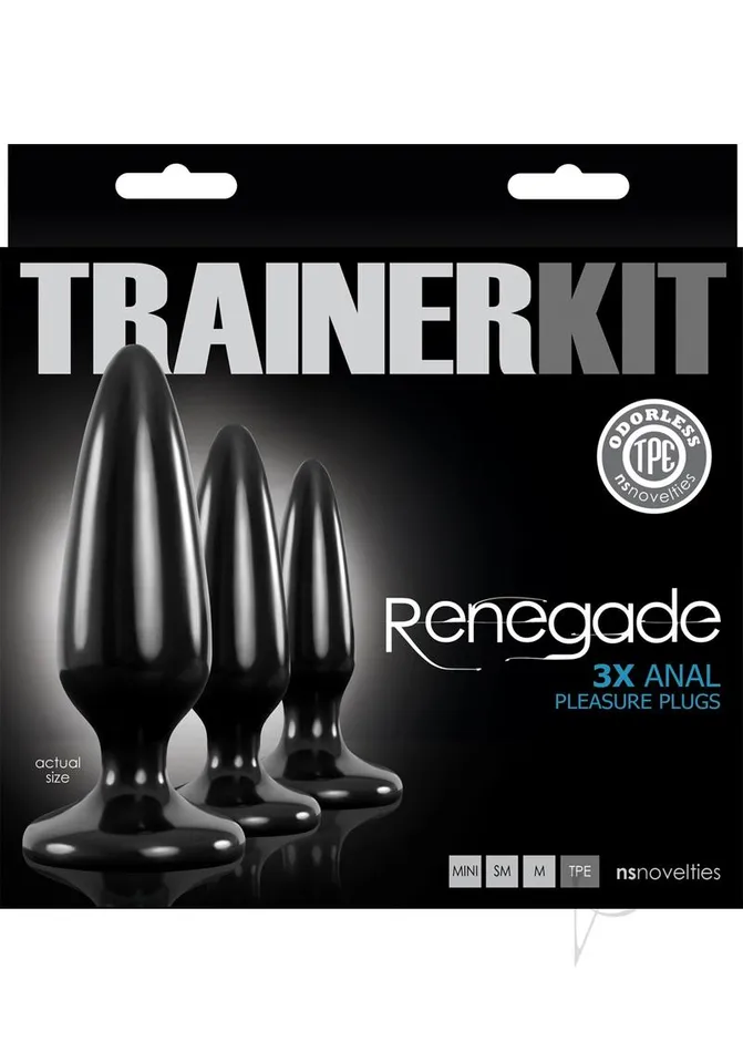 Renegade Pleasure Plug Trainer Anal Plugs set of 3 Black Renegade Anal