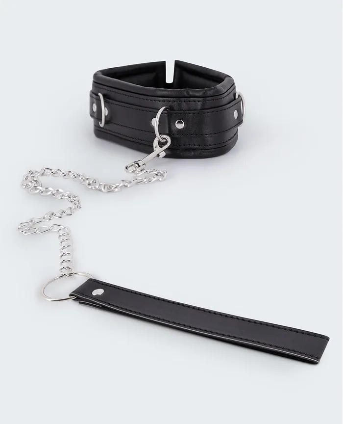 Restraints Lust Lust PU Leather Collar Leash Black