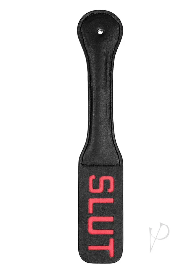 Restraints Ouch Ouch Leather Paddle Slut Black