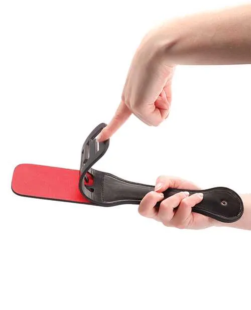 Restraints Ouch Ouch Leather Paddle Slut Black Restraints Ouch Ouch Leather Paddle Slut Black