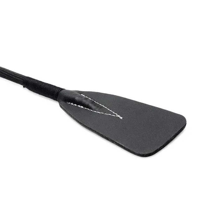 Restraints Strict Leather Short Leather Riding Crop with Rhinestone Handle