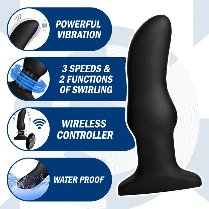 Rimmers Model M Curved Rimming Plug with Remote Rimmers Male Sex Toys