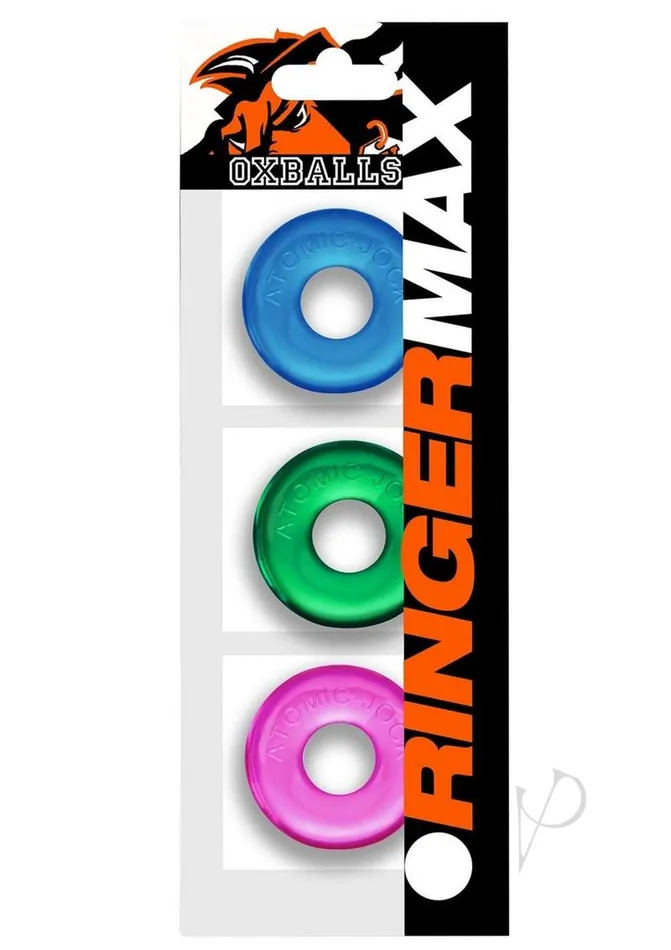 Ringer Max Cock Ring 3 Pack Neon Assorted Oxballs Male Sex Toys