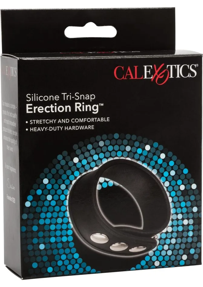 Rings Male Sex Toys Silicone TriSnap Erection Cock Ring Black