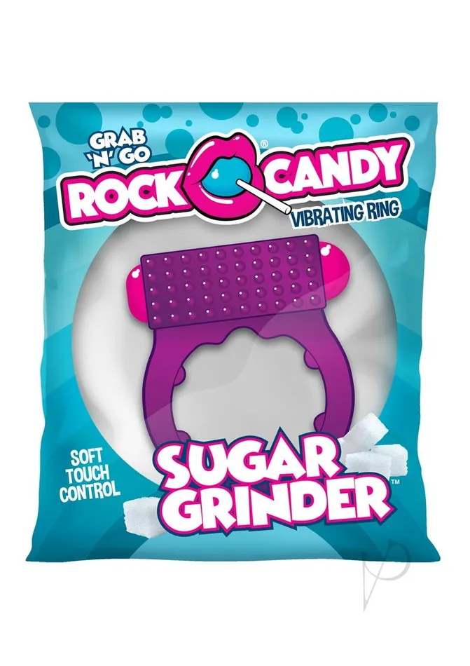 Rock Candy Sugar Grinder Vibrating Cock Ring Purple Rock Candy Toys Couples