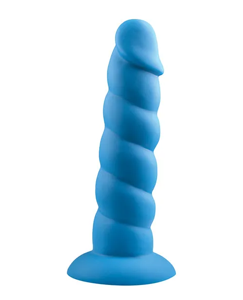 Rock Candy Toys Dildos Suga Daddy Silicone Dildo 7in Blue