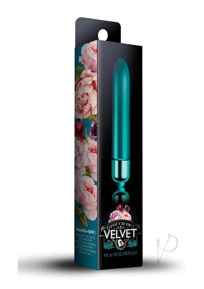 Rocks Off Female Sex Toys Touch Of Velvet Bullet Vibrator Peacock Petals