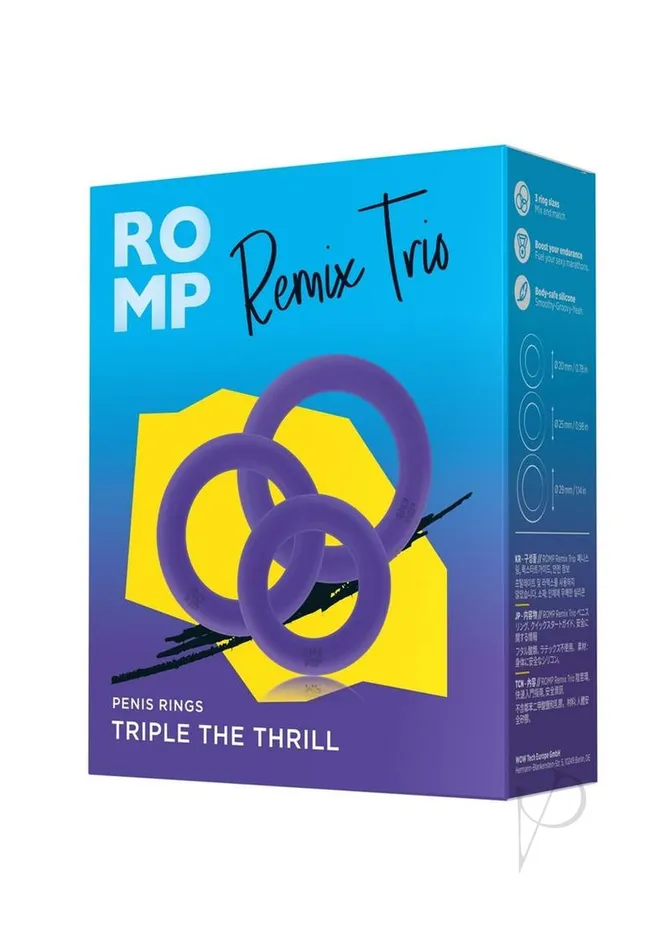 Romp Dildos Romp Remix Trio Silicone Cock Rings 3 Piece Purple