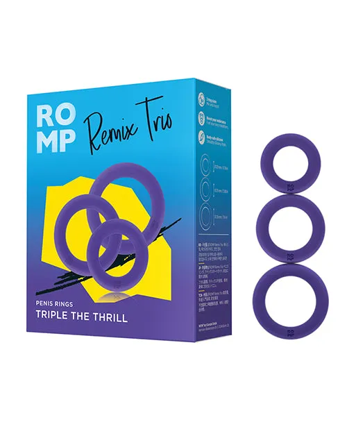 Romp Dildos Romp Remix Trio Silicone Cock Rings 3 Piece Purple Romp Dildos Romp Remix Trio Silicone Cock Rings 3 Piece Purple