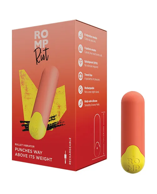 Romp Romp Riot Rechargeable Silicone Bullet Orange Female Sex Toys Romp Romp Riot Rechargeable Silicone Bullet Orange Female Sex Toys