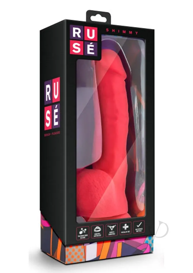Ruse Ruse Shimmy Silicone Dildo with Balls 875in Cerise Female Sex Toys