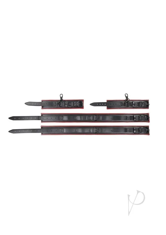 Saffron Thigh and Wrist Cuff Set RedBlack Saffron Restraints Saffron Thigh and Wrist Cuff Set RedBlack Saffron Restraints