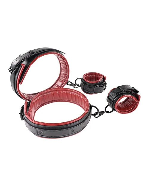 Saffron Thigh and Wrist Cuff Set RedBlack Saffron Restraints Saffron Thigh and Wrist Cuff Set RedBlack Saffron Restraints