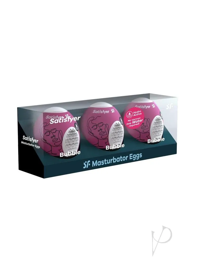 Satisfyer Masturbator Egg 3 Pack Set Bubble Purple Satisfyer Vibrators