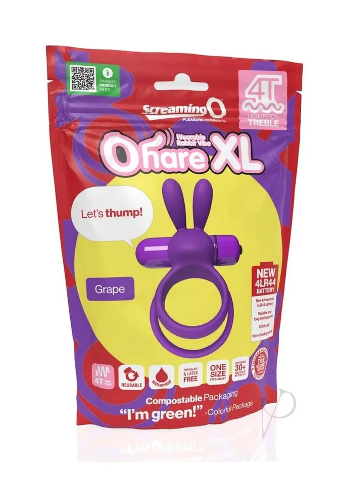 Screaming O Male Sex Toys 4T Ohare XL Silicone Rabbit Vibrating Cock Ring Grape Screaming O Male Sex Toys 4T Ohare XL Silicone Rabbit Vibrating Cock Ring Grape