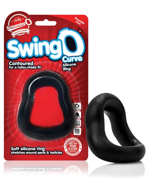 Screaming O Male Sex Toys SwingO Curve Silicone Cock Ring Black