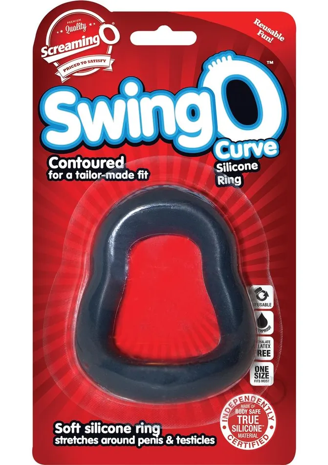 Screaming O Male Sex Toys SwingO Curve Silicone Cock Ring Grey