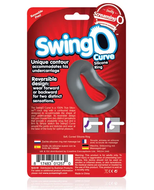 Screaming O Male Sex Toys SwingO Curve Silicone Cock Ring Grey