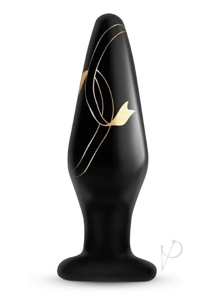 Secret Kisses Handblown Glass Anal Plug 45in BlackGold Secret Kisses Anal Secret Kisses Handblown Glass Anal Plug 45in BlackGold Secret Kisses Anal