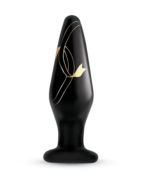 Secret Kisses Handblown Glass Anal Plug 45in BlackGold Secret Kisses Anal Secret Kisses Handblown Glass Anal Plug 45in BlackGold Secret Kisses Anal