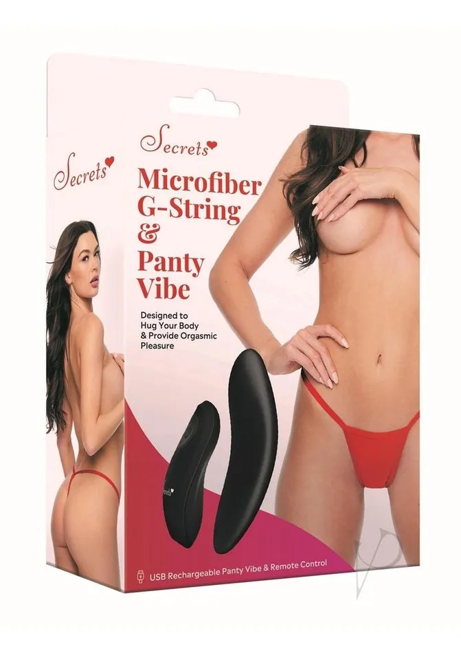 Secrets Rechargeable Silicone Microfiber GString and Panty Vibe with Remote Control OS Red Secrets Female Sex Toys Secrets Rechargeable Silicone Microfiber GString and Panty Vibe with Remote Control OS Red Secrets Female Sex Toys