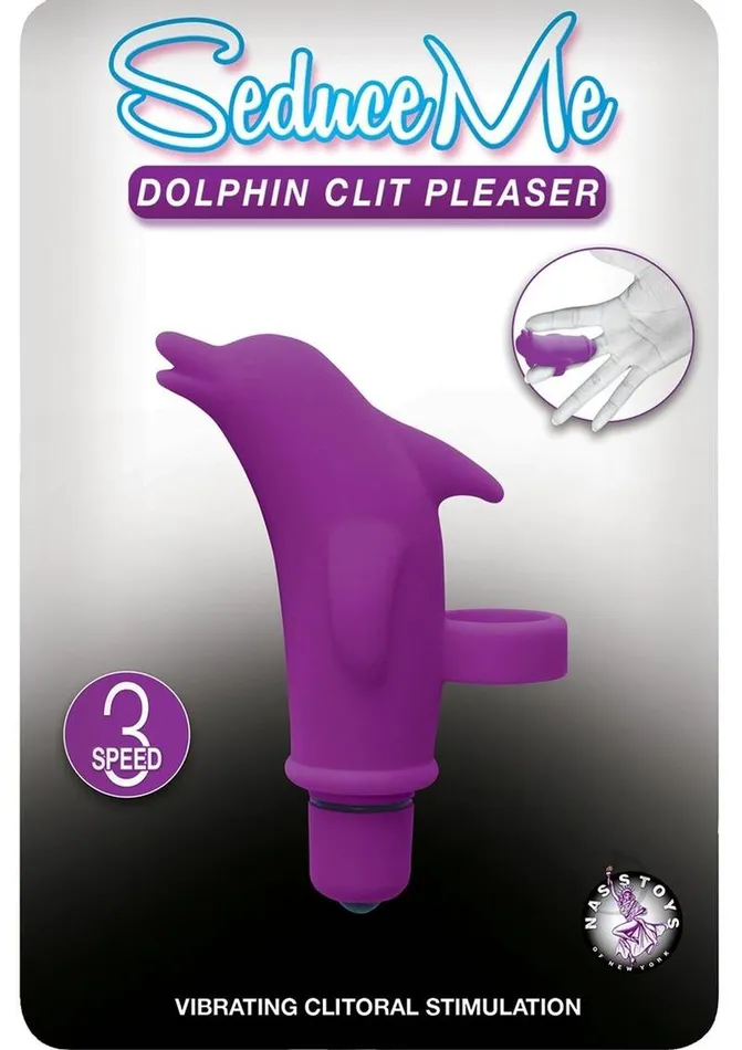 Seduce Me Dolphin Clit Pleasure Silicone Finger Vibrator Purple Seduce Me Vibrators
