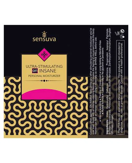 Sensuva Ultra Stimulating On Insane Lubricant 193oz Sensuva Lubricants Female Sex Toys