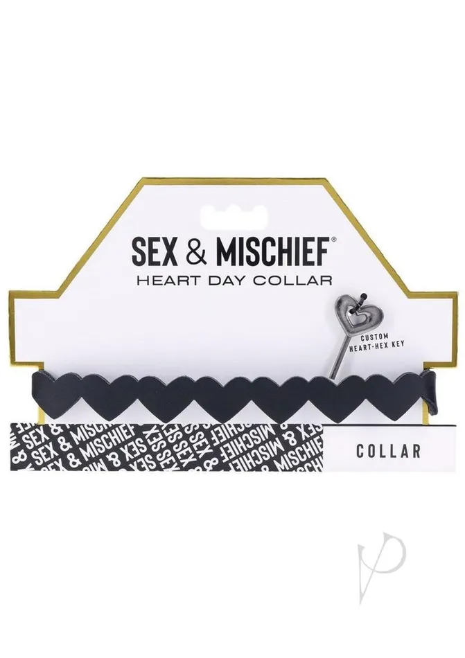 Sex and Mischief Heart Day Collar Black Sex And Mischief Anal