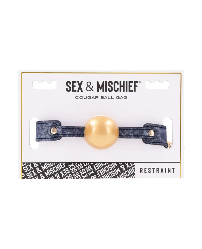 Sex And Mischief Male Sex Toys Sex and Mischief Cougar Ball Gag NavyGold