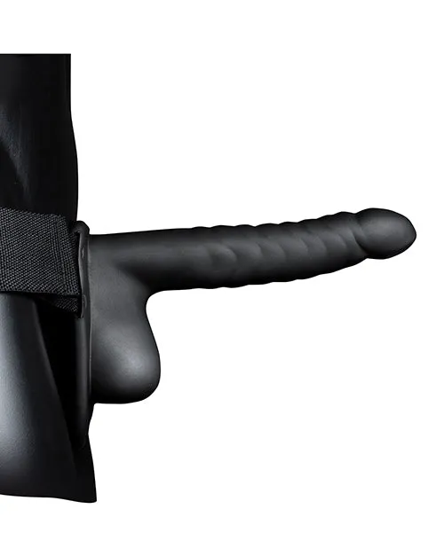 Shots Ouch 8 Ribbed Hollow Strap On wBalls Black Ouch Female Sex Toys Shots Ouch 8 Ribbed Hollow Strap On wBalls Black Ouch Female Sex Toys