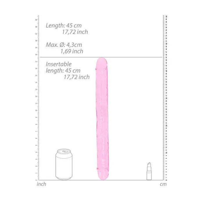 Shots Toys Dildos REALROCK 18 Inch Double Dong Pink