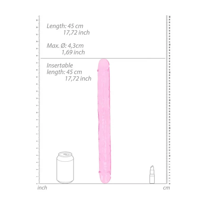 Shots Toys Dildos REALROCK 18 Inch Double Dong Pink