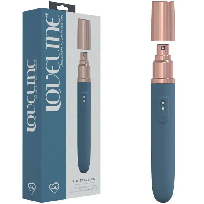 Shots Toys Vibrators Loveline The Traveler Blue Vibrator