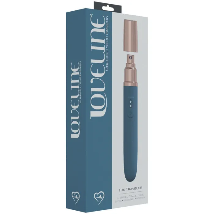 Shots Toys Vibrators Loveline The Traveler Blue Vibrator