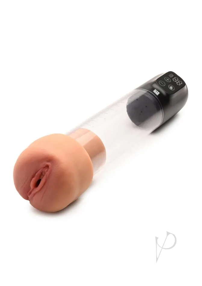 Size Matters 5X Rechargeable Sucking Penis Pump with Attachments BlackClear Size Matters Male Sex Toys