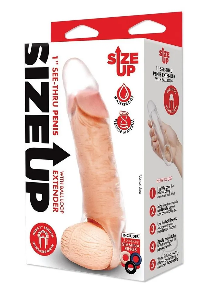Size Up Classic Clear View Penis Extender with Ball Loop 1in Size Up Male Sex Toys Size Up Classic Clear View Penis Extender with Ball Loop 1in Size Up Male Sex Toys