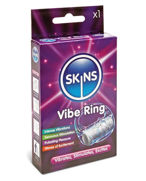 Skins Disposable Vibrating Cock Ring Clear Skins Couples